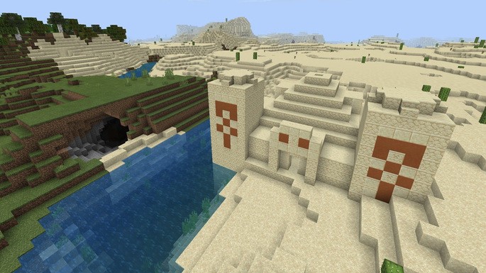 Botín en pirámide - Semilla de Minecraft PE