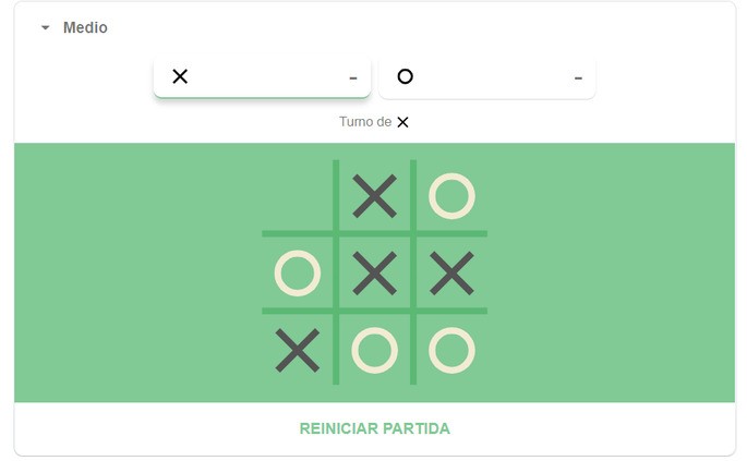 Three in a row Tic Tac Toe