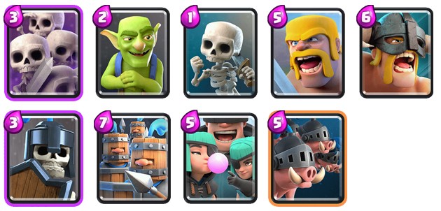 Unidades en grupo de Clash Royale