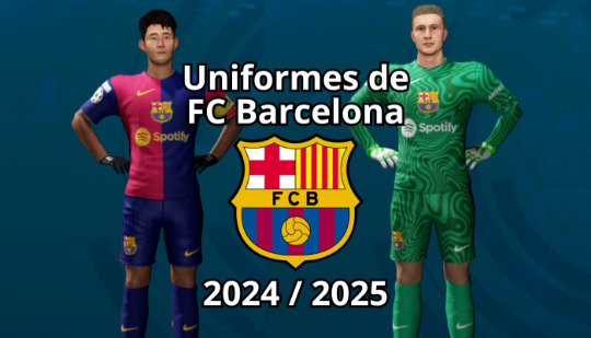 Uniformes y escudo del Barcelona para DLS (Temporada 2024/2025)